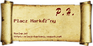 Placz Harkány névjegykártya